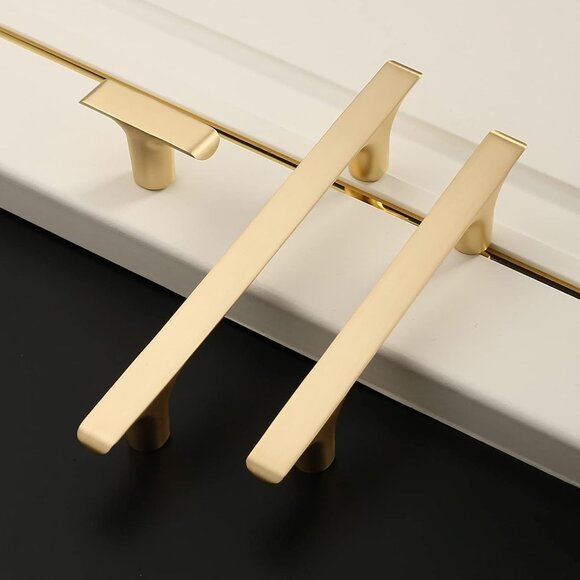 10 Pack Brushed Gold Cabinet Pulls, 5 Inch(128MM) Hole Centers - Picture 6 of 7